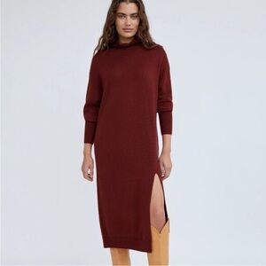 Wilfred Mock Neck Cyrie Dress in Oxblood/Burgundy